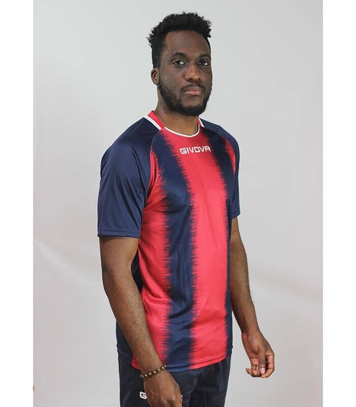 T-shirt uomo givova blu/rosso 3/4