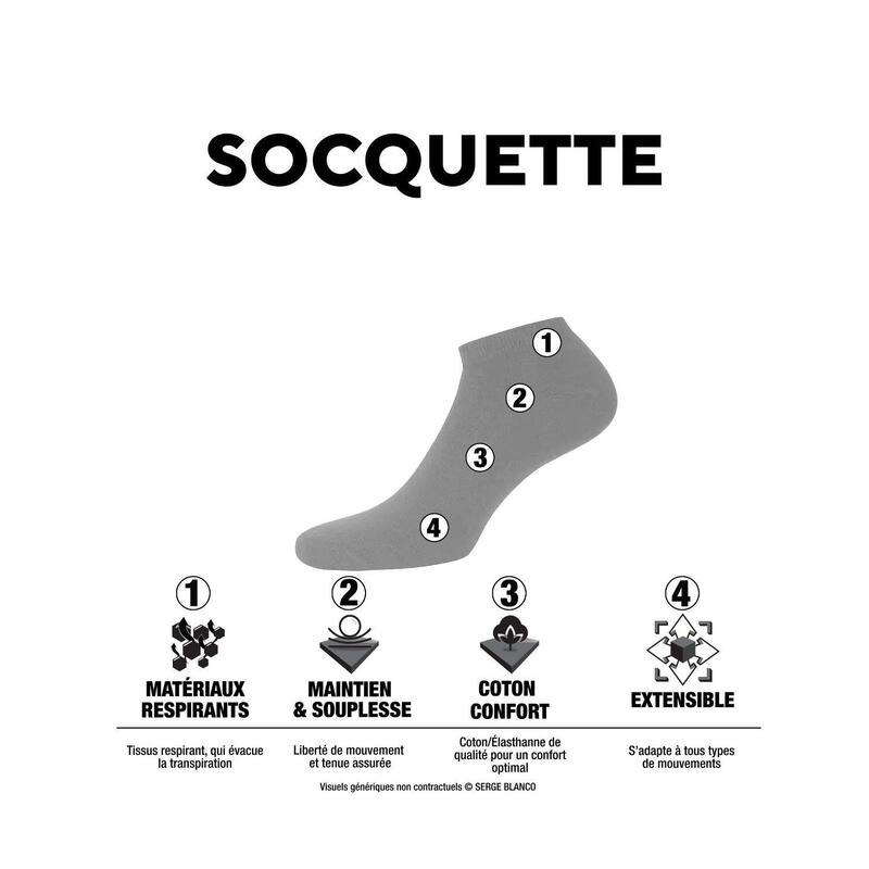 Lot de 6 paires de chaussettes quarter en coton peigné Serge Blanco