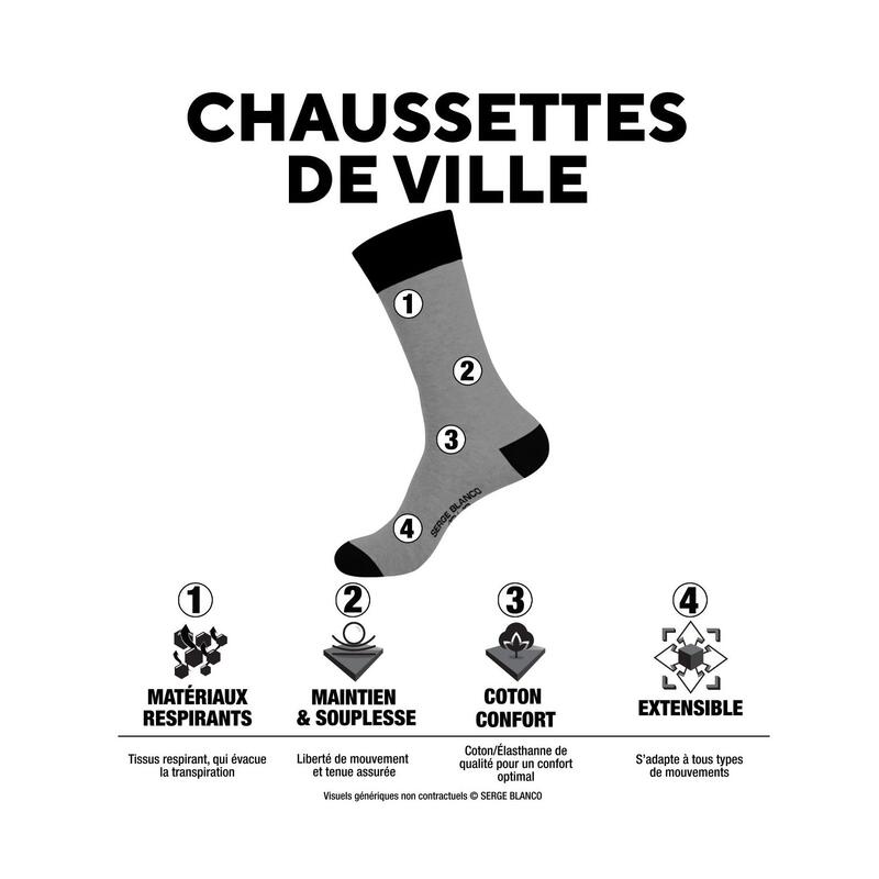 Lot de 9 paires de chaussettes de ville fantaisies en coton peigné