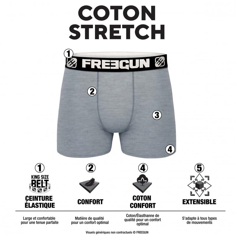 Lot de 3 Boxers homme coton Noir