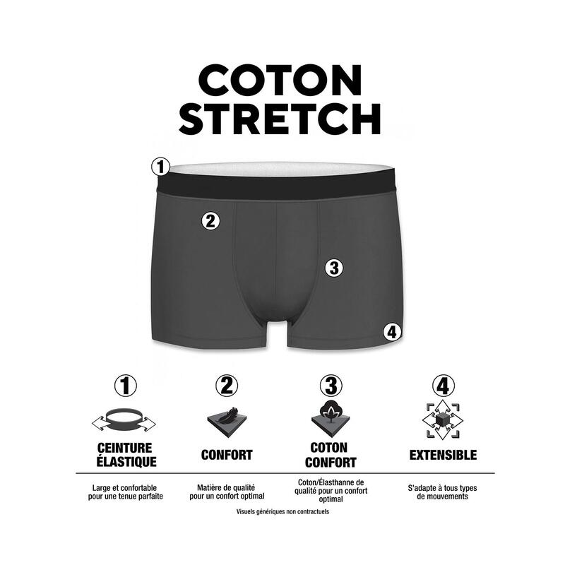 Lot de 4 boxers homme en coton Basic