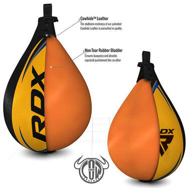Boxe d'entraînement cuir Speedball | Speed Bag - Noir - Jaune