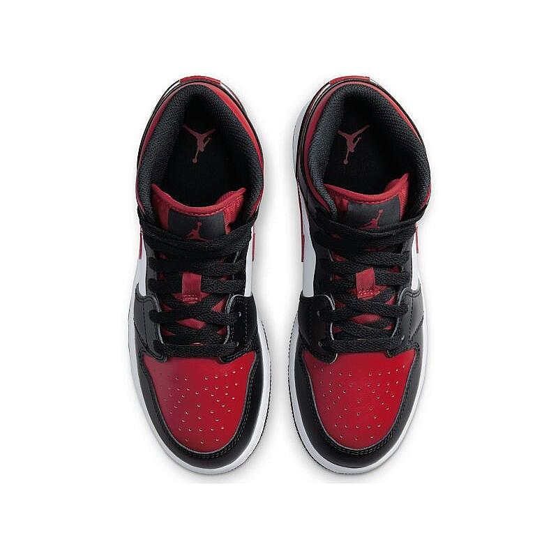 Sneakers nike air jordan mid -pelle- nero/bianco/rosso--