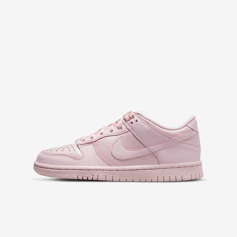 Sneakers donna nike dunk low se rosa in pelle-- 2/5