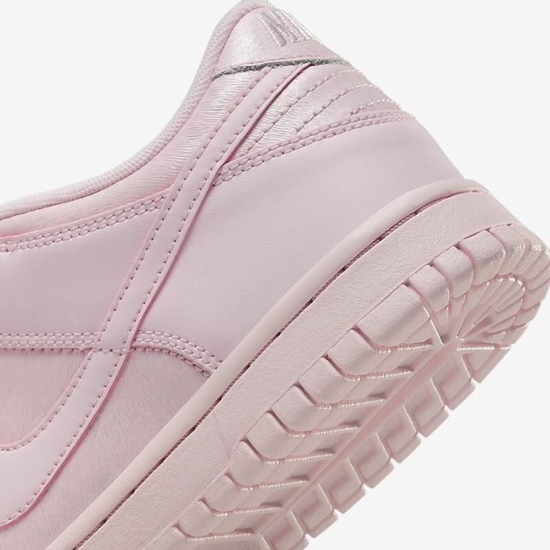 Sneakers donna nike dunk low se rosa in pelle-- 5/5