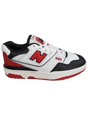 Sneakers uomo new balance 550 in pelle-bianco-rosso-nero-bb550hr1
