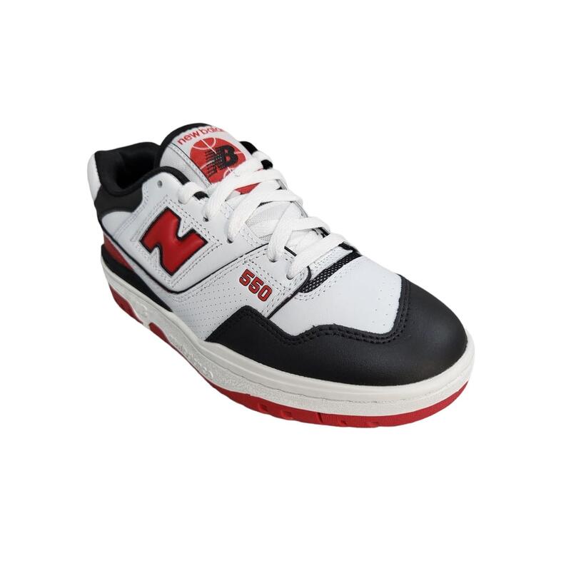 Sneakers uomo new balance in pelle-bianco-rosso-nero-bbhr
