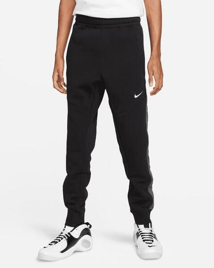 Pantalone uomo nike sportswear nero in cotone felpato