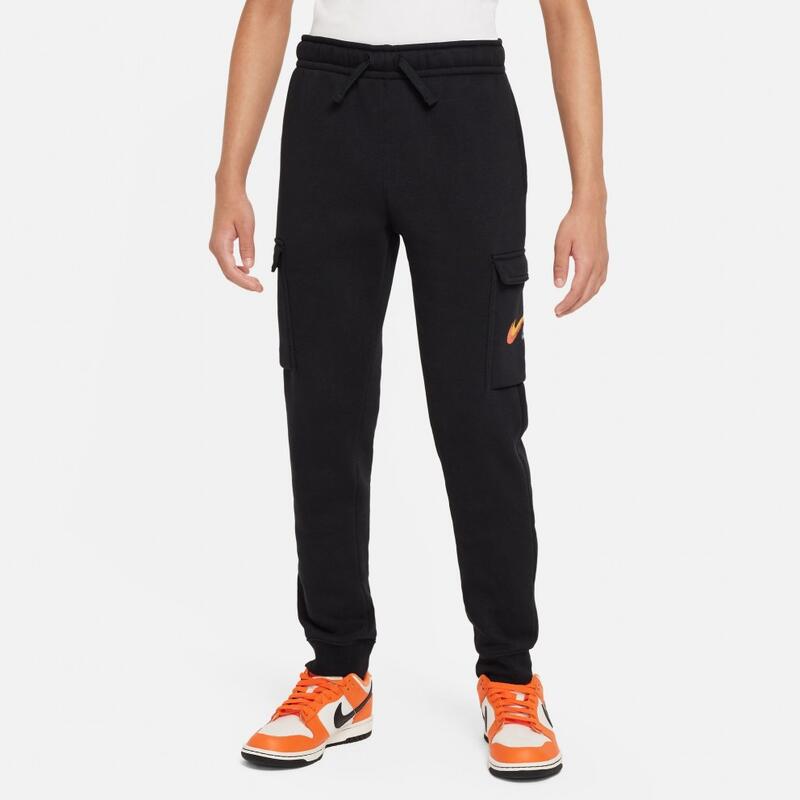 Pantalone ragazzo nike cargo double swoosh - nero