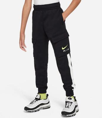 Pantalone ragazzo nike cargo nero in cotone felpato