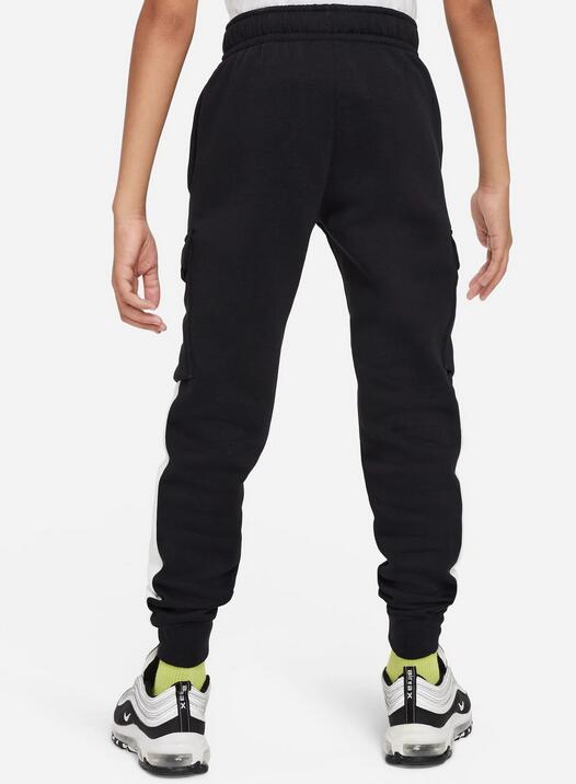 Pantalone ragazzo nike cargo nero in cotone felpato 2/6