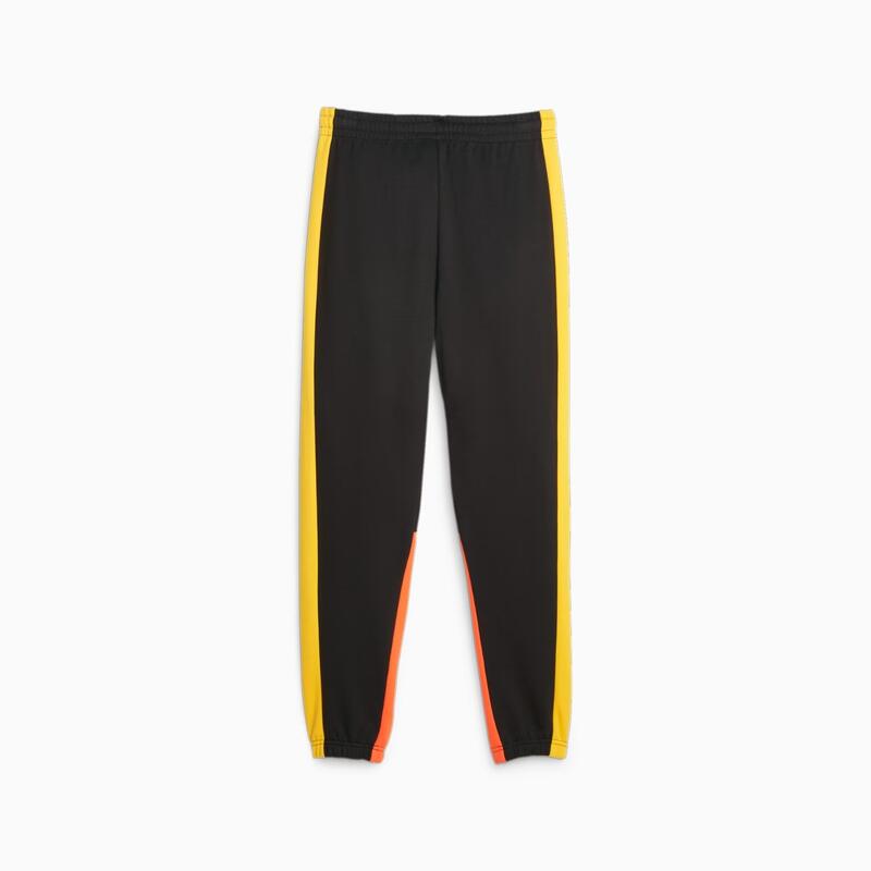 Pantalone uomo puma classics block nero/giallo in cotone felpato