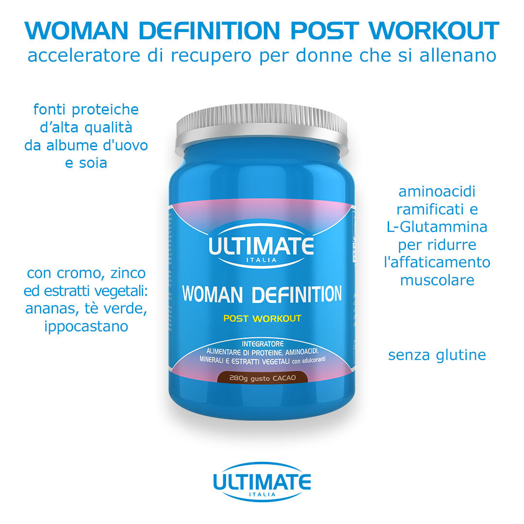 Integratore alimentare - WOMAN DEFINITION POST-WORKOUT CIOCCOLATO - 280g 6/7
