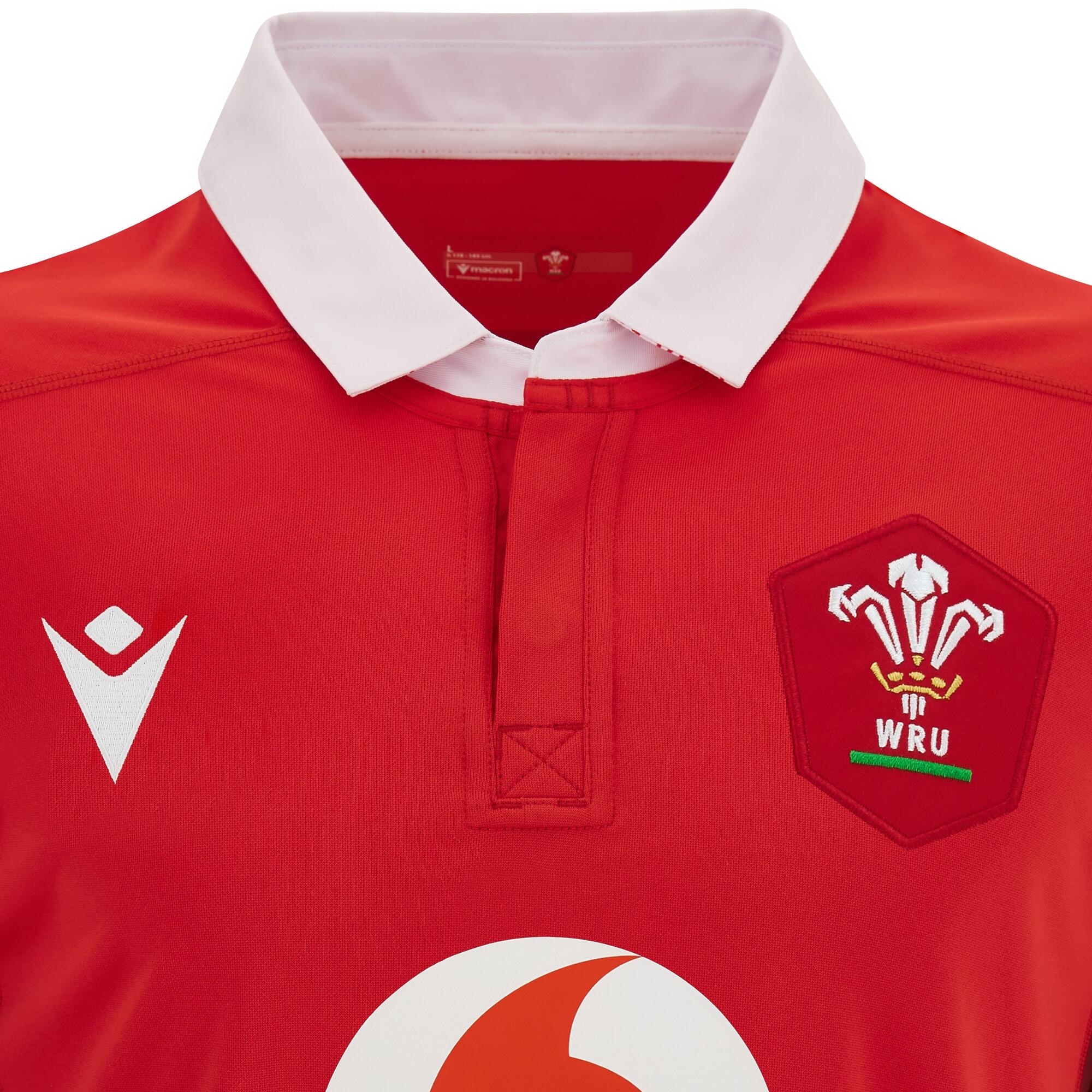 Macron Wales WRU Mens Home Rugby Shirt 3/6