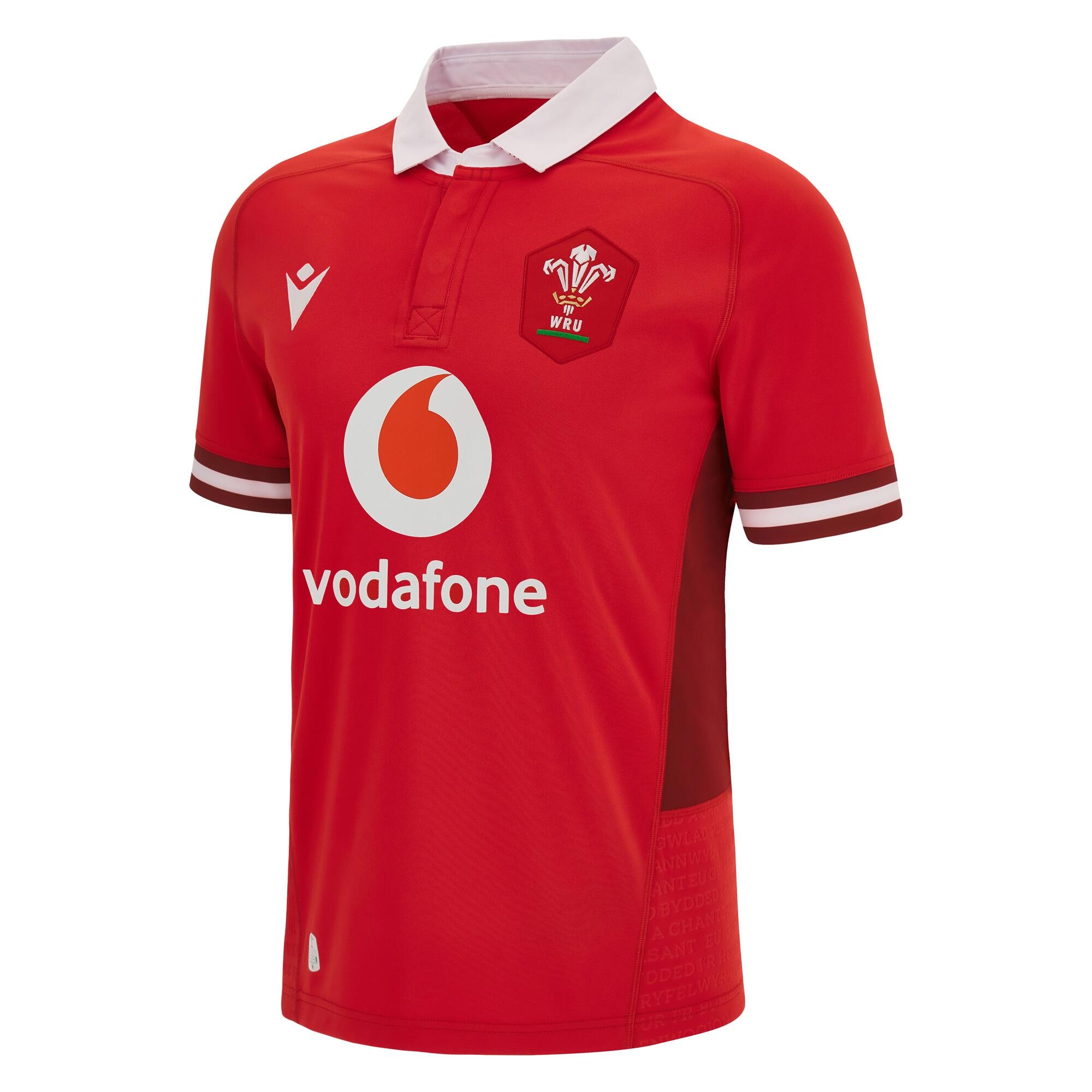 Macron Wales WRU Mens Home Rugby Shirt 1/6