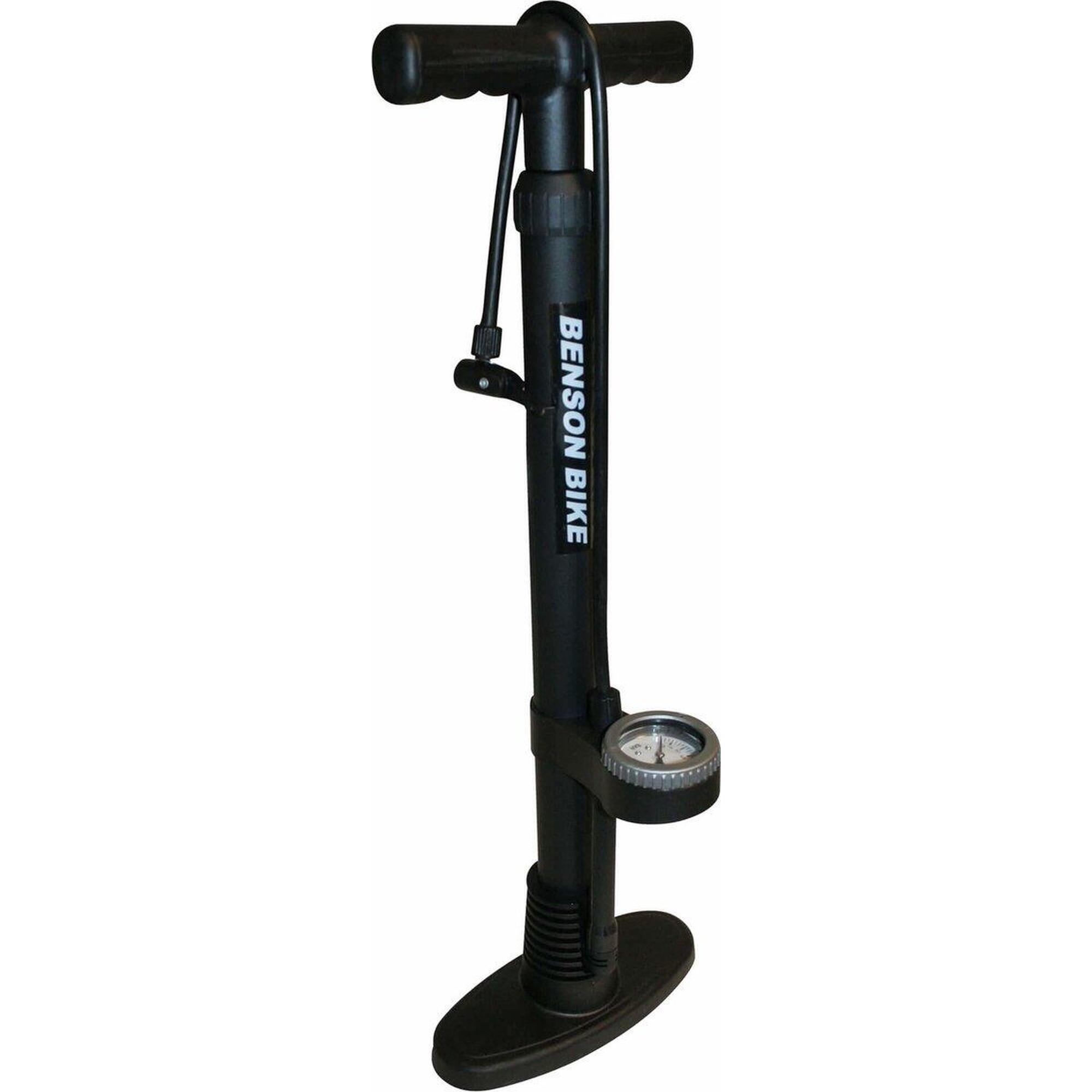 Pompe à vélo avec manomètre - 10 Bar - Noir Pompe à pneu