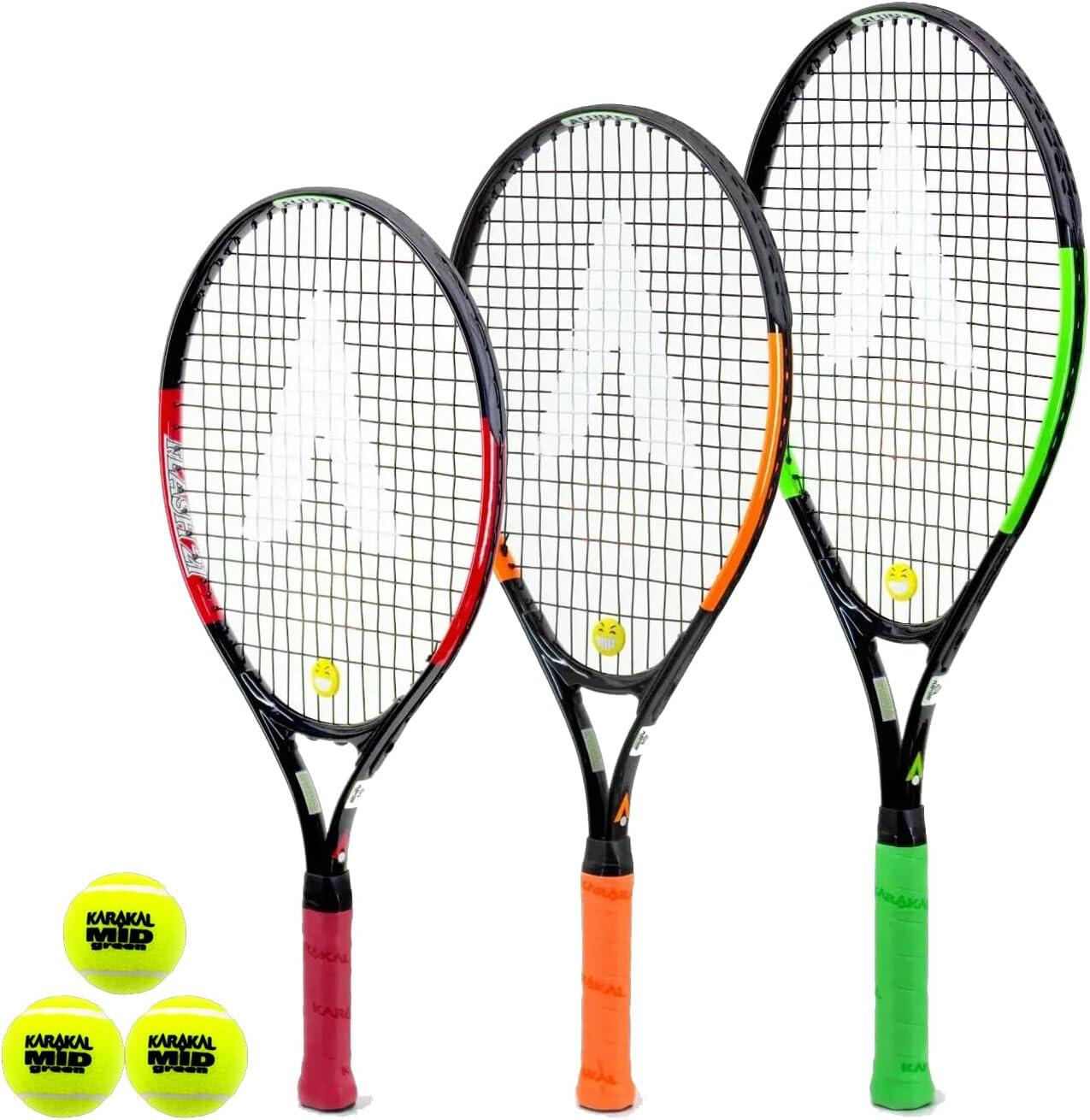 Karakal Flash 23 Junior Tennis Racket, Cover & Tennis Balls 1/3