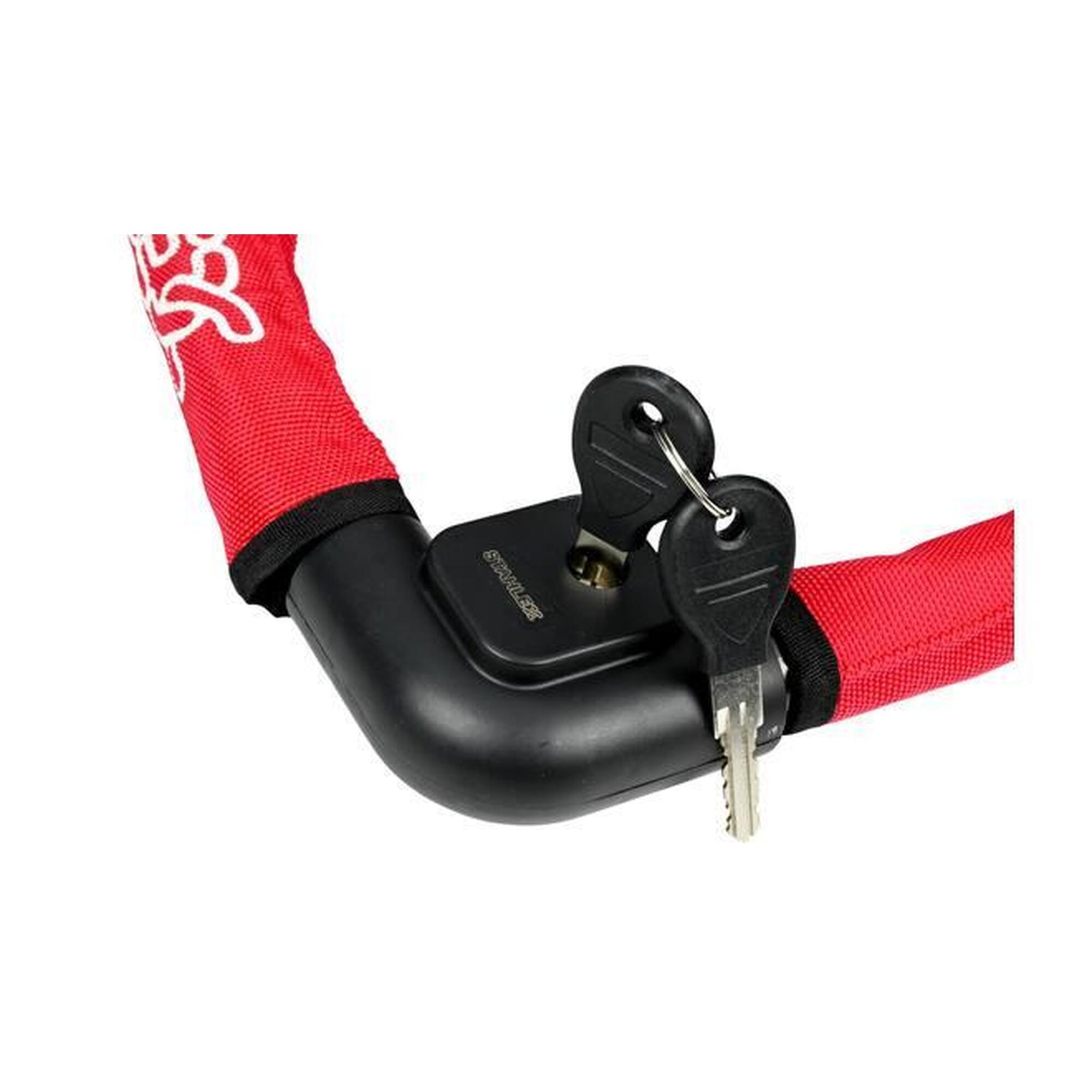 Antifurt blindat 22 x 1000 mm roșu pentru bicicletă
