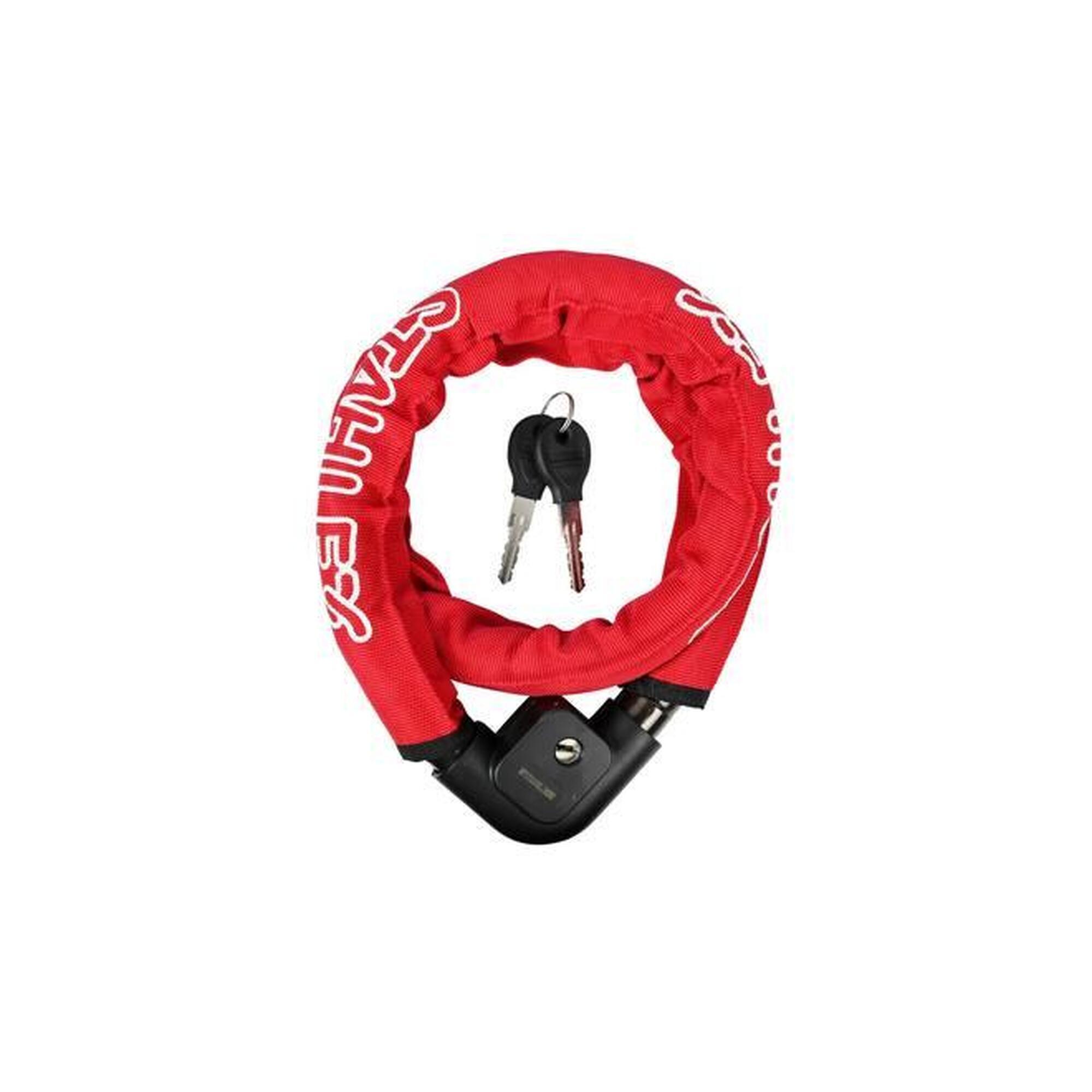 Stahlex - Cadenas Renforcé 22 X 1000 Mm Rouge Pour Vélo - Antivol - Rouge - No Size - Decathlon