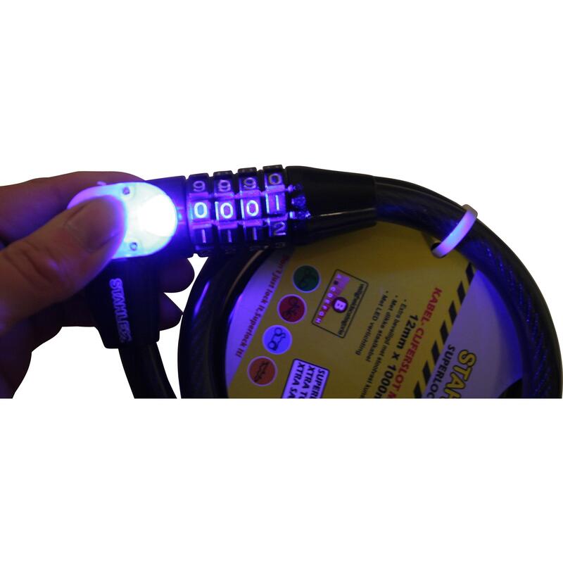 Lanț de siguranță cu cod + LED 497 12 x 1000 mm