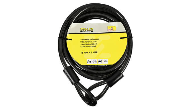 Lucchetto per bicicletta con cavo in acciaio 12 mm x 5 metri 4/4
