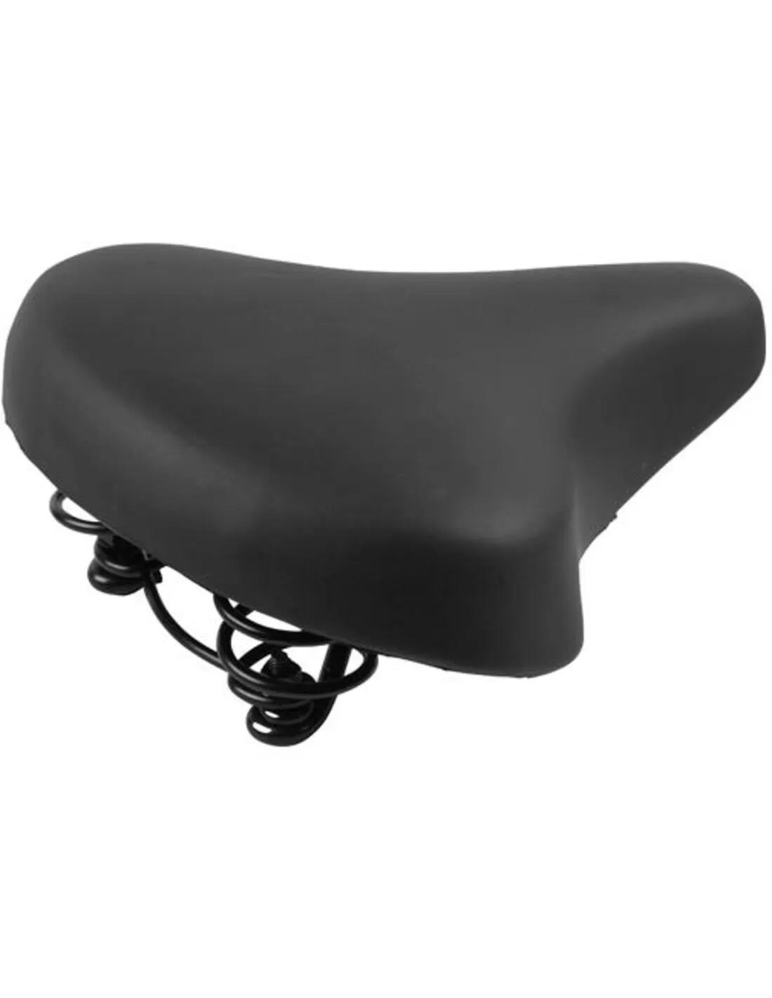 Universeller schwarzer Fahrradsattel mit Federung  bequem, Unisex |  Decathlon