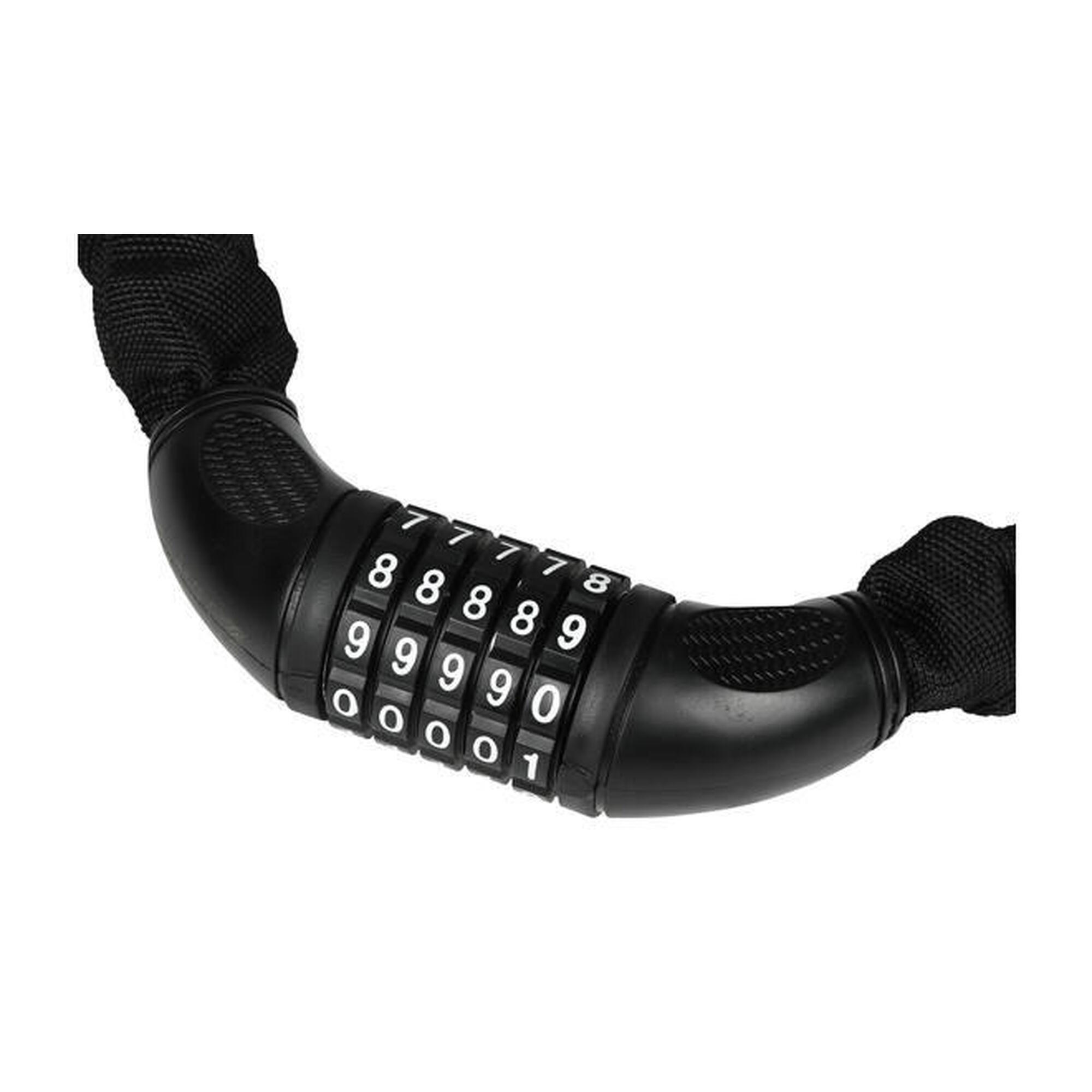 Lanț de siguranță - Lacăt cu cod numeric tip 978 - 7 x 1400 mm - Negru