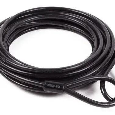 Bicycle lock, steel cable, loops, 8 mm x 10 metres
