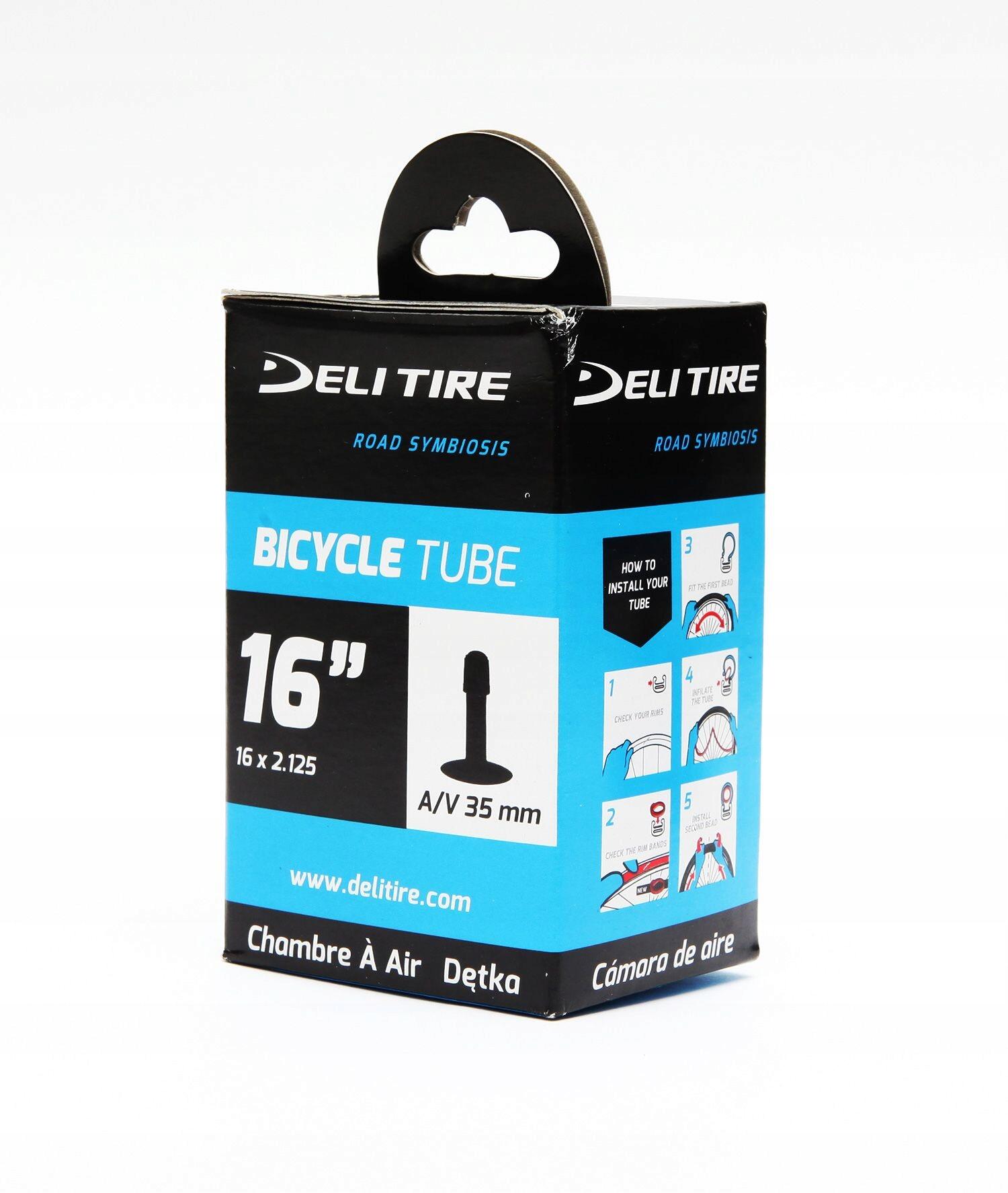 Camera d'aria per bicicletta DELI TIRE 16x2.125 AV valvola automobilistica 3/3