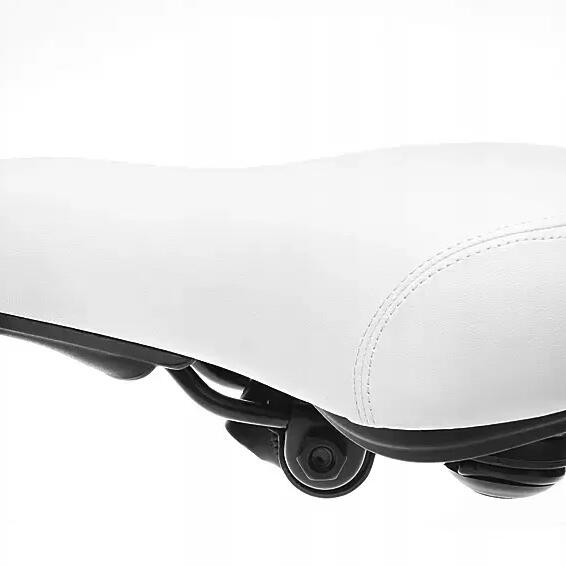 White ONYX Citi bicycle saddle with elastomer