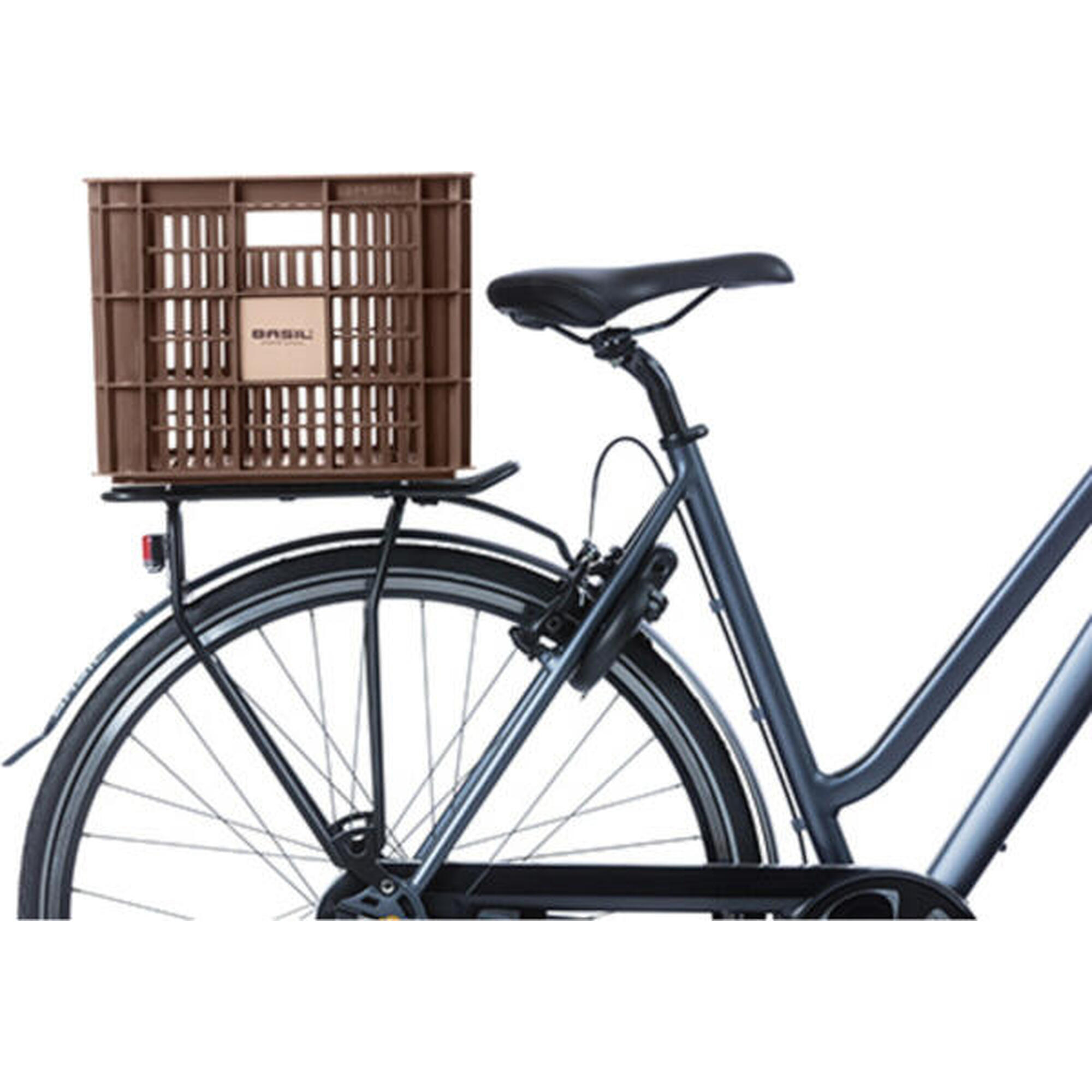 Caisse à vélo recyclée Caisse L 40,0 litres 39 x 49 x 26 cm - marron chocolat
