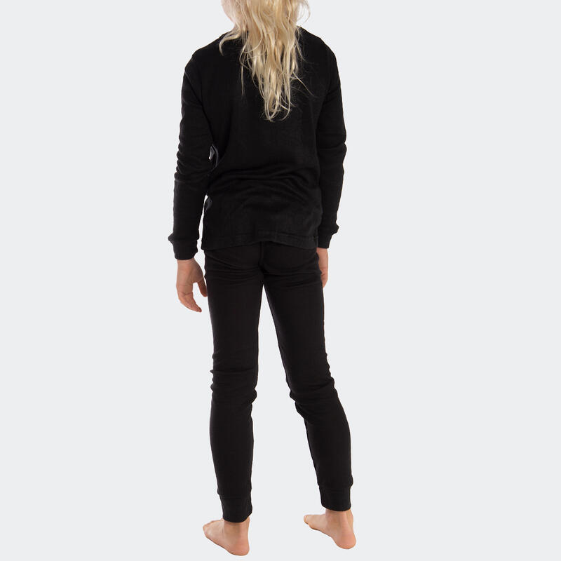 Lenjerie termică copii set de 2 | cămașă + pantaloni | interior fleece | Negru