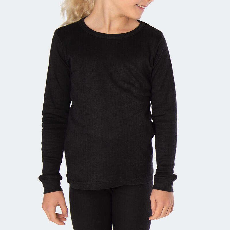 T-shirt thermique | Sous-vêtements | Enfant | Doublure polaire | Noir