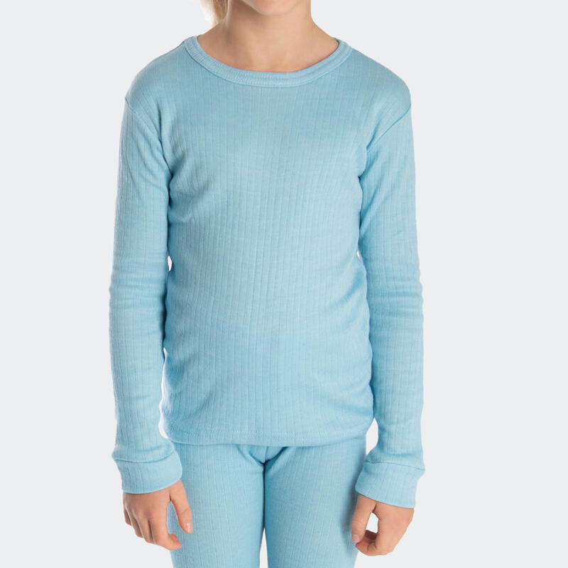 Thermounterhemd Kinder 2er Set | Sportunterhemd | Innenfleece | Grau/Hellblau