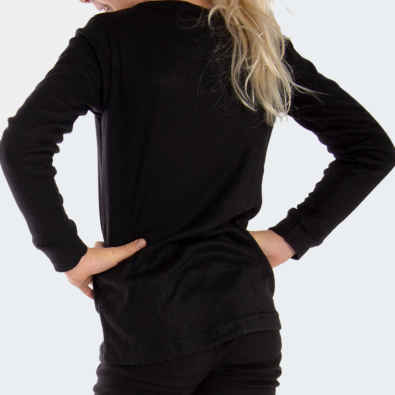 Thermoshirt voor kinderen | Sportonderhemd | Binnenkant fleece | Zwart 5/7