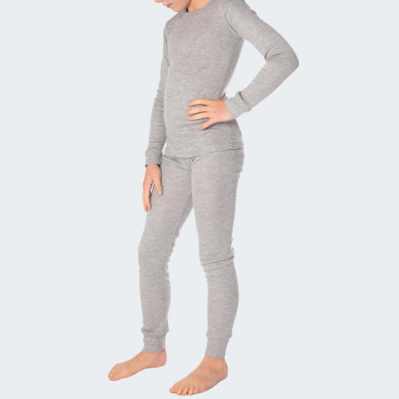 Set sous-vêtements thermiques | T-shirt + pantalon | Enfant | Gris