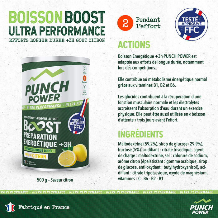 Boisson énergétique PUNCH POWER - Boost énergétique +3H - Citron 3/6