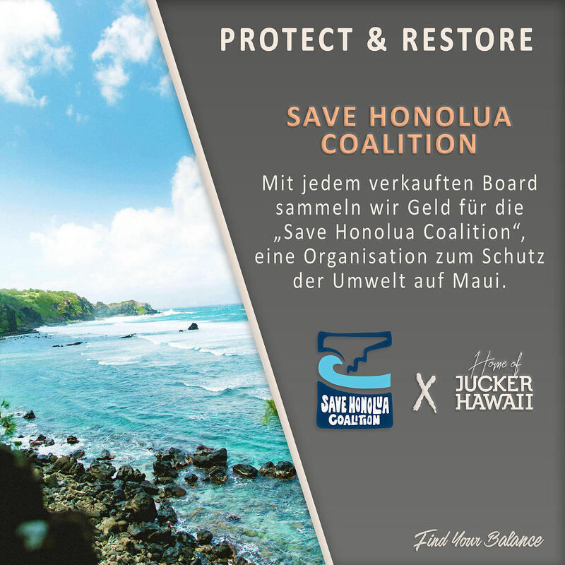 JUCKER HAWAII Balance Board - Honolua Pro inkl. Korkrolle & Korkmatte