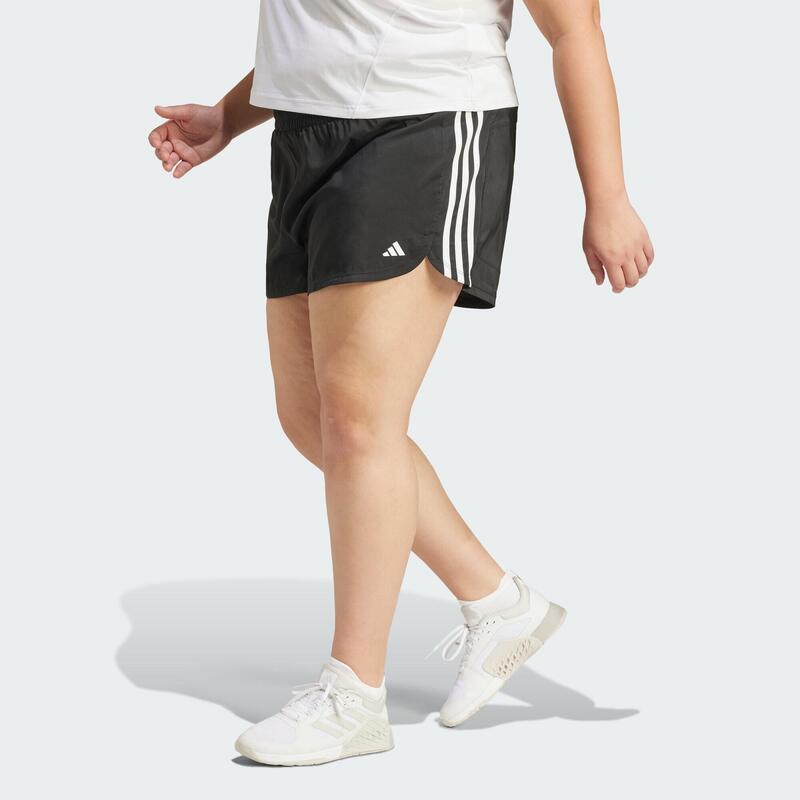 Šortky Pacer Training 3-Stripes Woven High-Rise (plus size)
