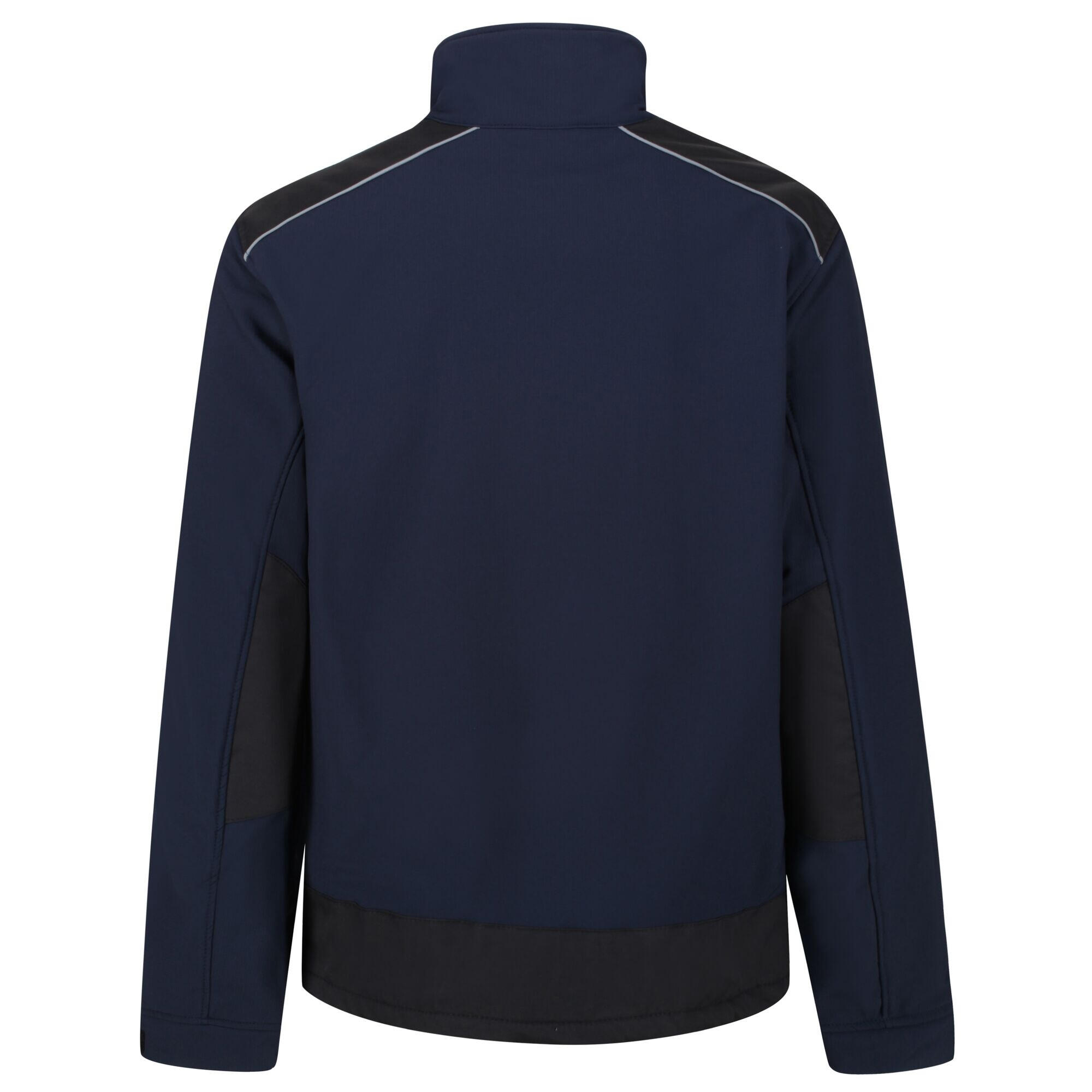 Mens Sandstorm Workwear Softshell Jacket (Navy/Black) 2/4