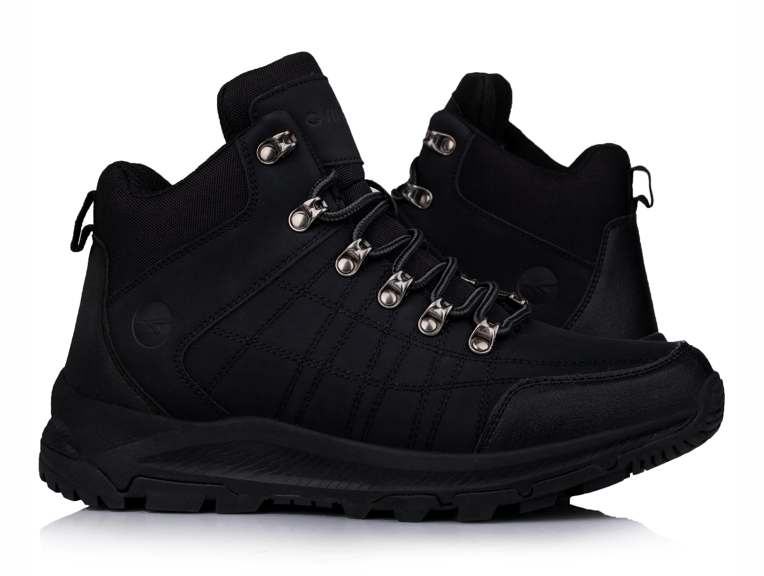 Heren Mengelo Mid Cut Trainers (Zwart) 1/7