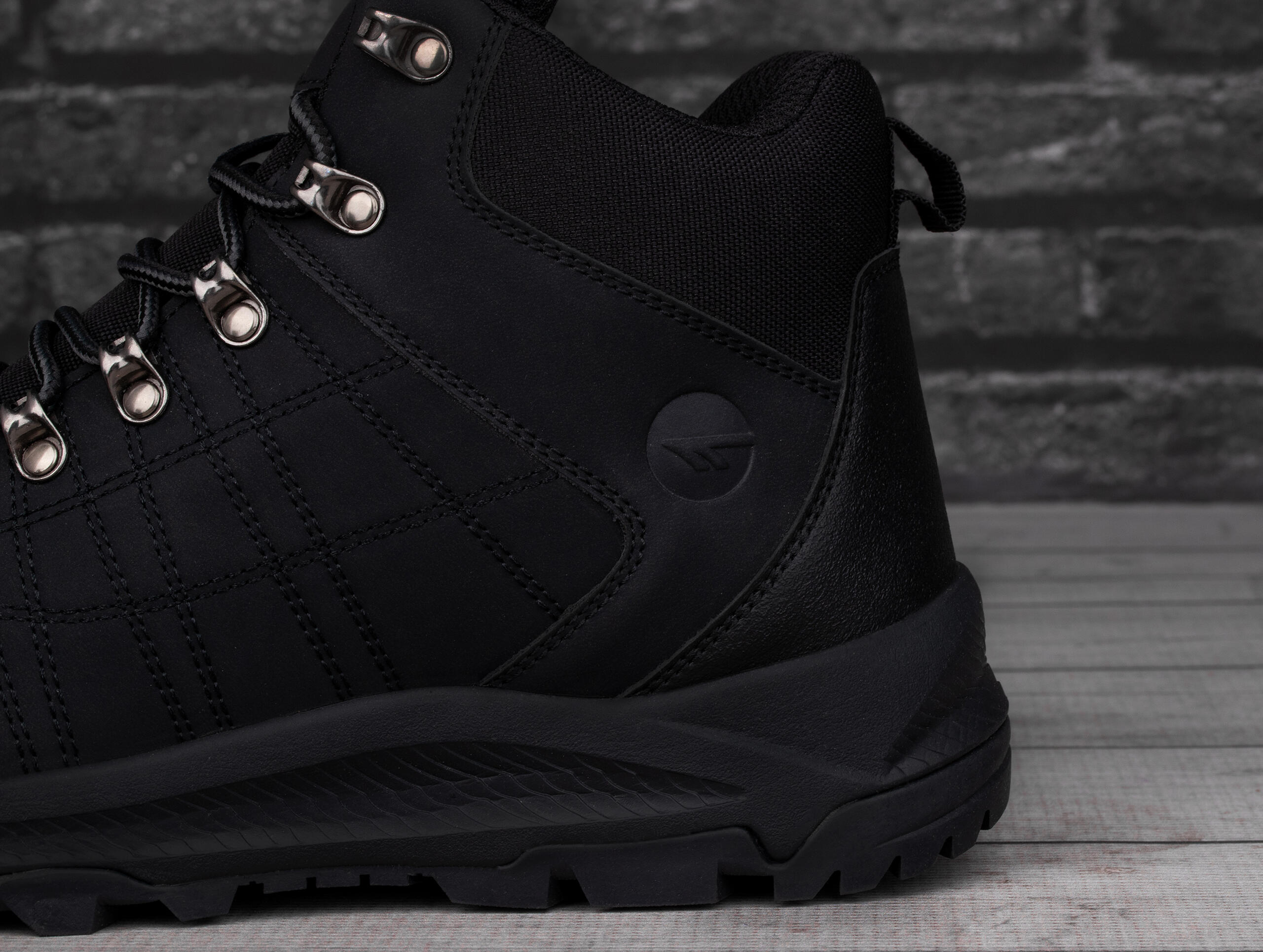Heren Mengelo Mid Cut Trainers (Zwart) 5/7