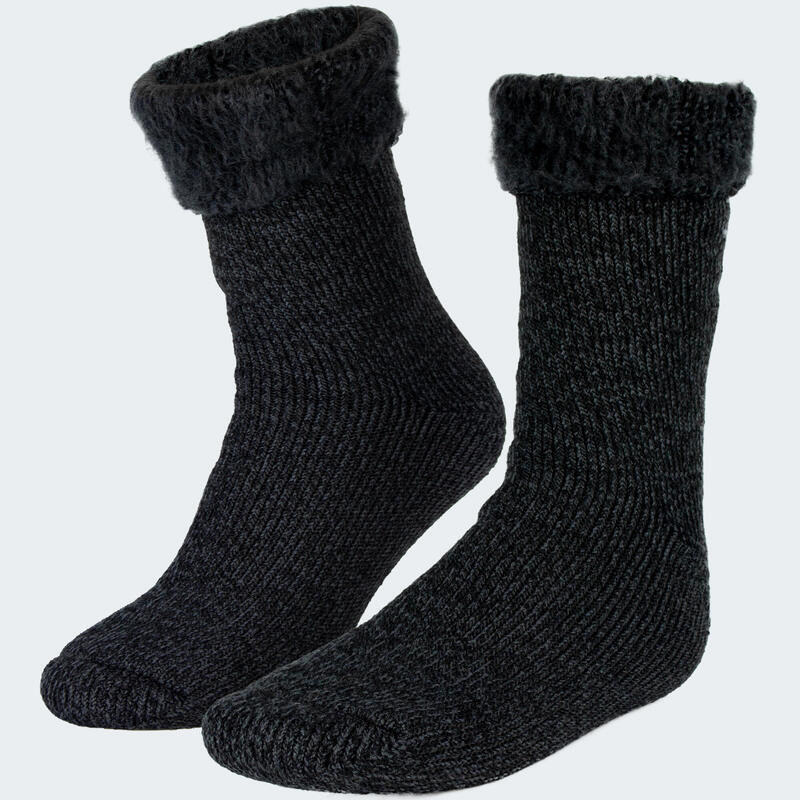 Chaussettes thermiques 'fleecy' | Femme | Taille unique | Anthracite