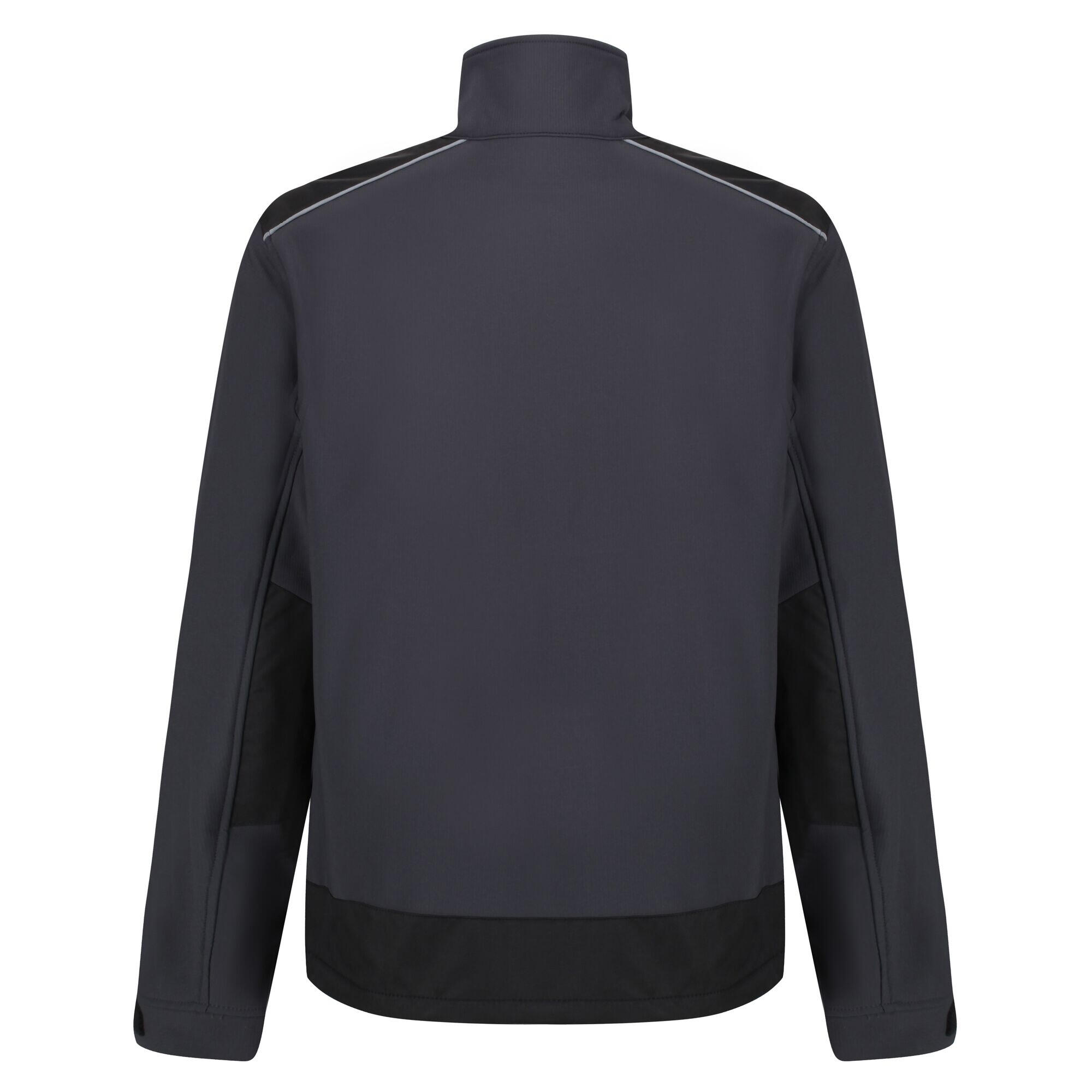 Mens Sandstorm Workwear Softshell Jacket (Seal Grey/Black) 2/4