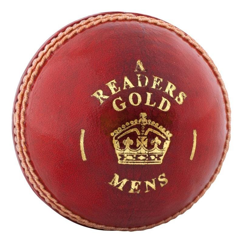 READERS Mens Gold A Leather Cricket Ball (Red)