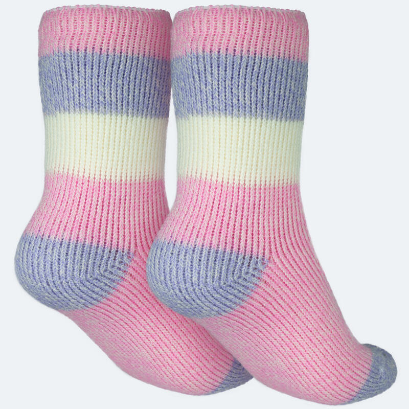 Meias térmicas 'fleecy' para crianças | meias confortáveis | rosa