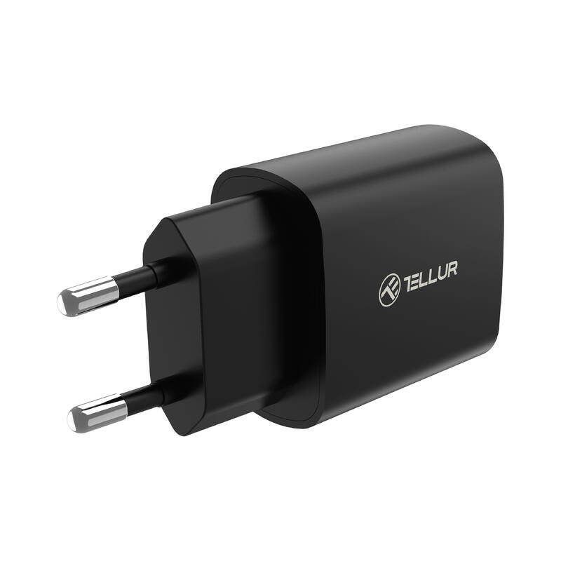 Incarcator priza ultra rapid Tellur 20W PD, USB-C, negru