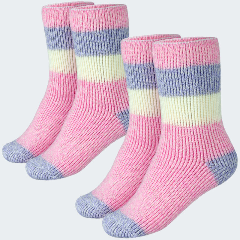 Meias térmicas 'fleecy' para crianças | meias confortáveis | 2 pares | vermelho