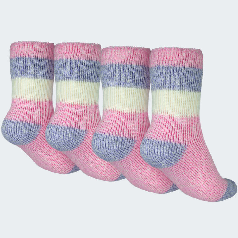 Chaussettes thermiques 'fleecy' | 2 paires | Enfant | Rose