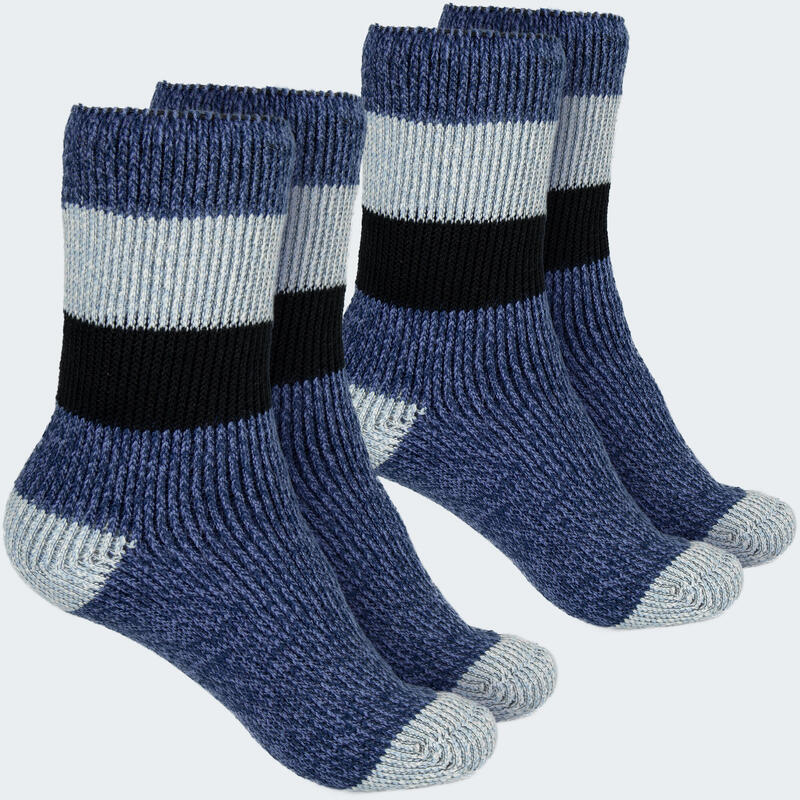 Chaussettes thermiques 'fleecy' | 2 paires | Enfant | Bleu